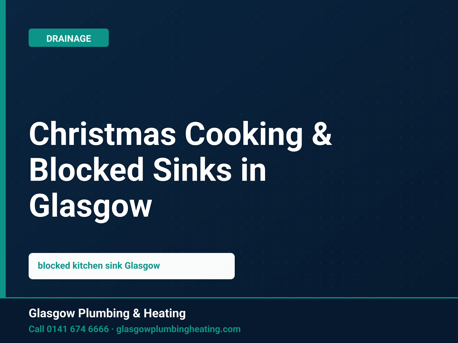 Christmas Cooking & Blocked Sinks in Glasgow